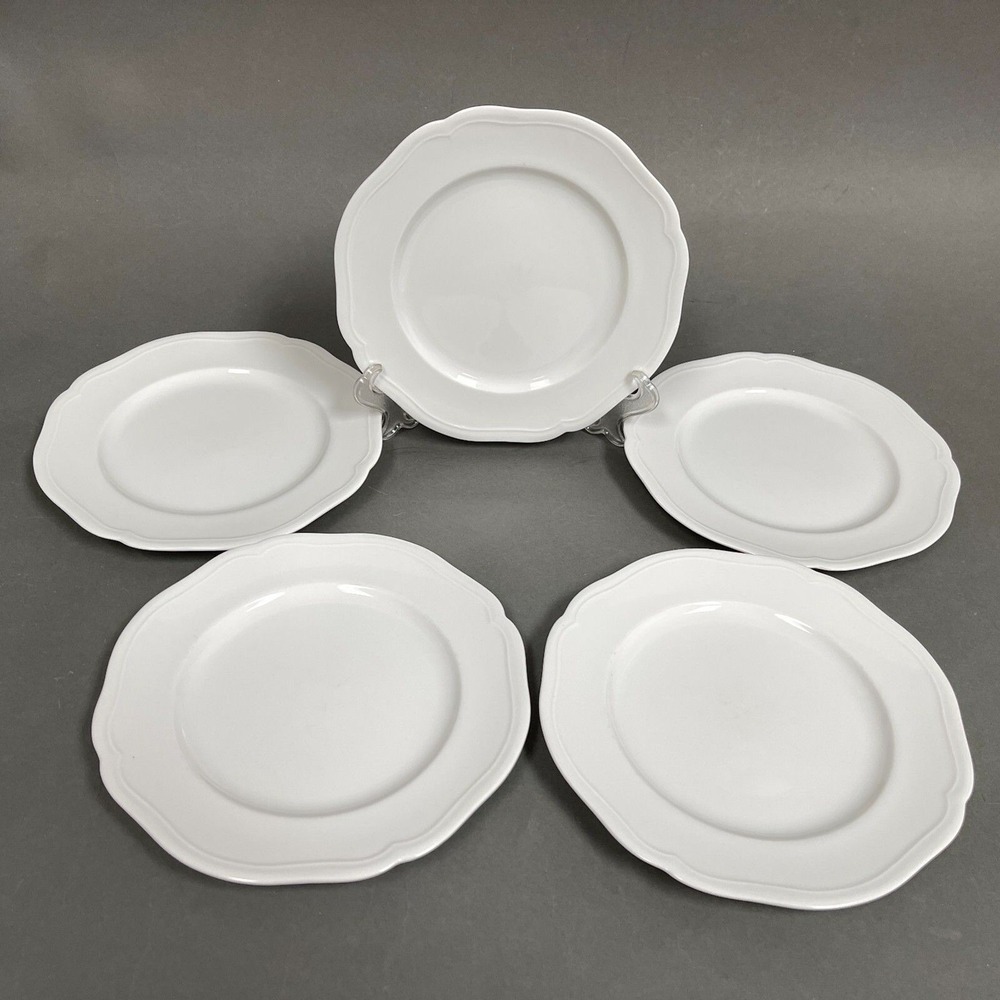 Mikasa L9300 Louis XV‎ White Fine China Japan Salad Plates Lot of 5